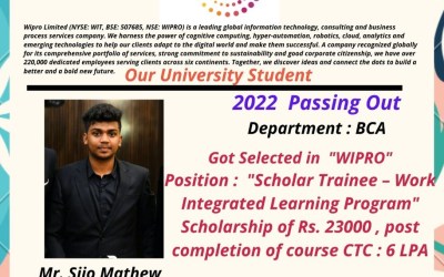 Placement of 2022 Passing Out BCA Student in Wipro Placement of 2022 Passing Out BCA Student in Wipro