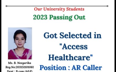 Placement of 2023 passing out student in AccessHealthcare. Placement of 2023 passing out student in AccessHealthcare.