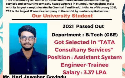 Placement of 2021 Passed out B Tech CSE Student Placement of 2021 Passed out B Tech CSE Student