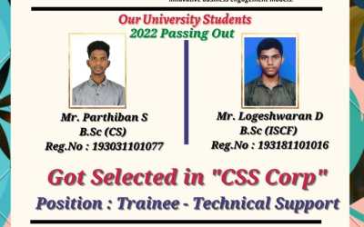 Placement Of 2022 Passing Out B.sc Students At CSS Corp Placement Of 2022 Passing Out B.sc Students At CSS Corp