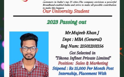 Placement of 2023 passing out MBA student in Tikona Infinet Pvt. Ltd. Placement of 2023 passing out MBA student in Tikona Infinet Pvt. Ltd.