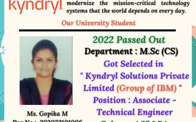 Placement Of 2022 Passing Out M.Sc Student At Kyndryl Solution Pvt Ltd Placement Of 2022 Passing Out M.Sc Student At Kyndryl Solution Pvt Ltd
