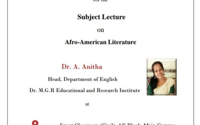 Subject Lecture on Afro-American Literature Subject Lecture on Afro-American Literature