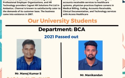 Placement of 2021 Passed out BCA Students Placement of 2021 Passed out BCA Students