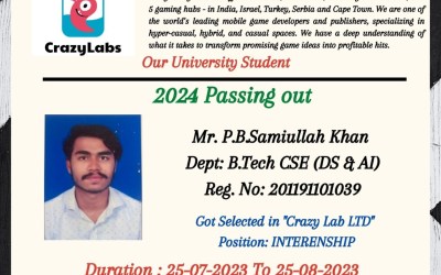 Placement of 2024 Passing out Student as Intern Placement of 2024 Passing out Student as Intern