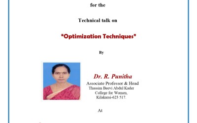 Technical talk on Optimization Techniques Technical talk on Optimization Techniques