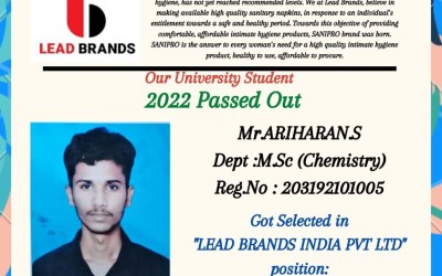 Placement of 2022 Passed Out Student in Lead Brands India Pvt Ltd Placement of 2022 Passed Out Student in Lead Brands India Pvt Ltd