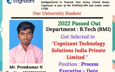 Placement Of 2022 Passed Out B.Tech Student At Cognizant Placement Of 2022 Passed Out B.Tech Student At Cognizant