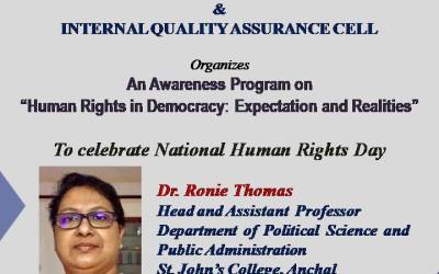 Human Rights in Democracy: Expectation and Realities to celebrate National Human Rights Day Human Rights in Democracy: Expectation and Realities to celebrate National Human Rights Day