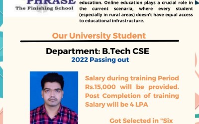 Placement of 2022 Passing Out B. Tech CSE Student Placement of 2022 Passing Out B. Tech CSE Student