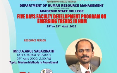Five days Faculty Development Program on Emerging Trends in HRM Five days Faculty Development Program on Emerging Trends in HRM