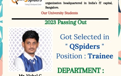 Placement of 2023 passing out MCA student in Qspiders Placement of 2023 passing out MCA student in Qspiders
