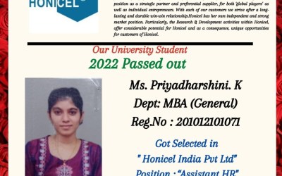 Placement of 2022 passed out MBA student in HONICEL. Placement of 2022 passed out MBA student in HONICEL.