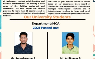 Placement of 2021 Passed out MCA Students Placement of 2021 Passed out MCA Students