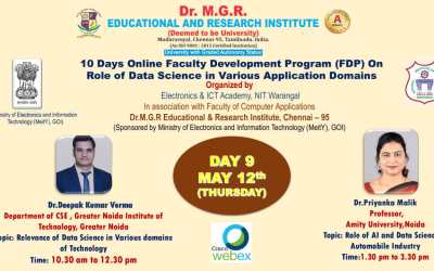 10 Days Online Faculty Development Program on Role of Data Science 10 Days Online Faculty Development Program on Role of Data Science