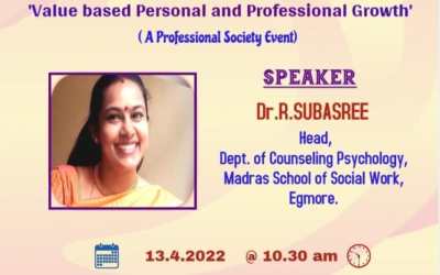 Webinar on ‘Value based Personal and Professional growth’ Webinar on ‘Value based Personal and Professional growth’