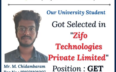 Placement of 2023 passing out student in Zifo Technologies. Placement of 2023 passing out student in Zifo Technologies.