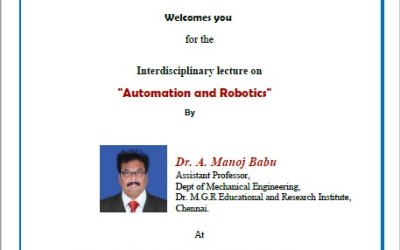 Interdisciplinary lecture on “Automation and Robotics” Interdisciplinary lecture on “Automation and Robotics”