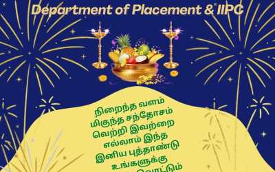 Tamil New Year Wishes by Department of Placement and IIPC Tamil New Year Wishes by Department of Placement and IIPC