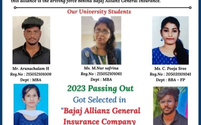 Placement of 2023 Passing Out Students in Bajaj Allianz General Insurance Company Placement of 2023 Passing Out Students in Bajaj Allianz General Insurance Company