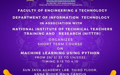 Short Term Course on Machine Learning Using Python Short Term Course on Machine Learning Using Python