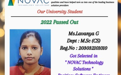 Placement Of 2022 Passed Out M.Sc Student At Novac Placement Of 2022 Passed Out M.Sc Student At Novac