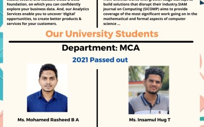Placement of 2021 Passed out MCA Students Placement of 2021 Passed out MCA Students