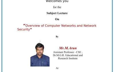 Guest Lecture on Overview of Computer Networks and Network Security Guest Lecture on Overview of Computer Networks and Network Security