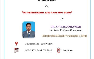 Guest Lecture on Entrepreneur are Made Not Born Guest Lecture on Entrepreneur are Made Not Born