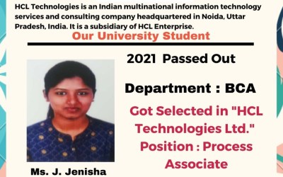 Placement of BCA Student Placement of BCA Student