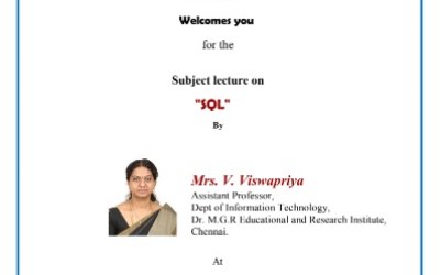 Subject lecture on “SQL” Subject lecture on “SQL”