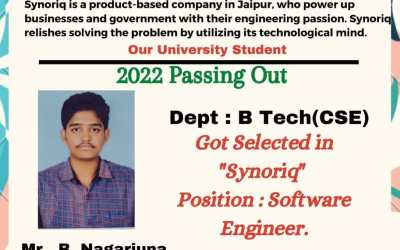 Placement of B. Tech CSE student Placement of B. Tech CSE student