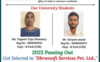 Placement Of 2023 Passing Out 2 B.Tech Students At Dhruvsoft Services Pvt. Ltd. Placement Of 2023 Passing Out 2 B.Tech Students At Dhruvsoft Services Pvt. Ltd.