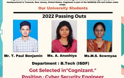 Placement of 2022 Passing Out B Tech ISDF Students Placement of 2022 Passing Out B Tech ISDF Students
