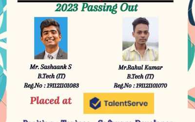 TalentServe Recruited B.Tech IT Students for Internship TalentServe Recruited B.Tech IT Students for Internship