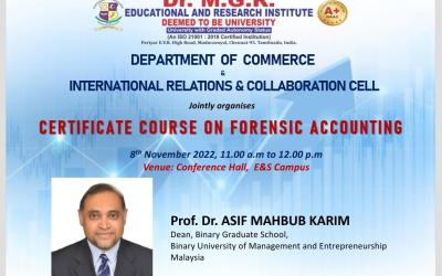 Certificate Course on Forensic Accounting Certificate Course on Forensic Accounting