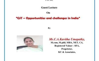 Guest Lecture On “GST – Opportunities and challenges in India” Guest Lecture On “GST – Opportunities and challenges in India”