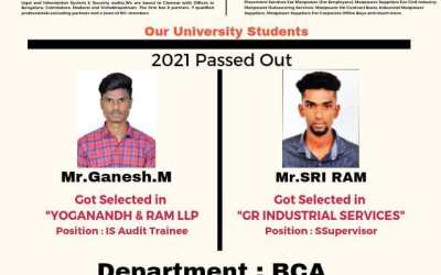 Placement of 2021 Passed out BCA Students Placement of 2021 Passed out BCA Students
