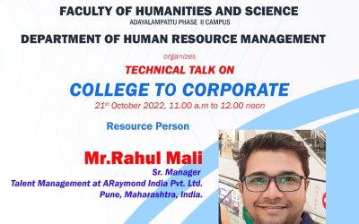 Technical Talk on “COLLEGE TO CORPORATE” Technical Talk on “COLLEGE TO CORPORATE”