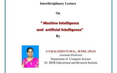 Guest Lecture on Machine & Artificial Intelligence Guest Lecture on Machine & Artificial Intelligence