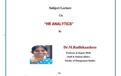 Subject Lecture On “HR ANALYTICS” Subject Lecture On “HR ANALYTICS”