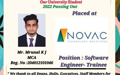 Placement Of 2022 Passing Out MCA Student At NOVAC Placement Of 2022 Passing Out MCA Student At NOVAC