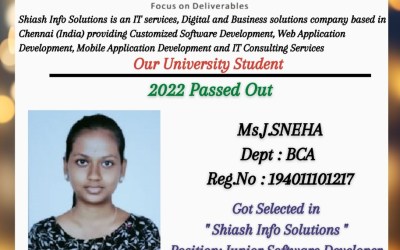 Placement Of 2022 Passed Out BCA Student At Shiash Info Solution Placement Of 2022 Passed Out BCA Student At Shiash Info Solution