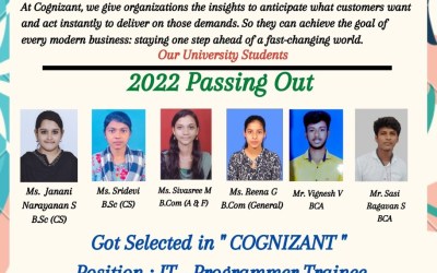 Placement of 2022 Passing out Students in Cognizant Placement of 2022 Passing out Students in Cognizant