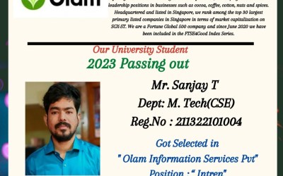 Internship of 2023 passing out M.Tech student in Olam Information Service Pvt. Ltd. Internship of 2023 passing out M.Tech student in Olam Information Service Pvt. Ltd.