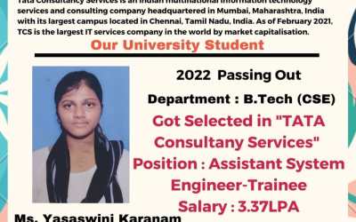 2022 Passing Out Student Recruited by Tata Consultancy Services 2022 Passing Out Student Recruited by Tata Consultancy Services