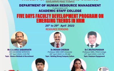 Five days Faculty Development Program on Emerging Trends on HRM Five days Faculty Development Program on Emerging Trends on HRM
