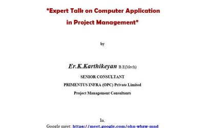 Expert Talk on Computer Applications in Project Management Expert Talk on Computer Applications in Project Management