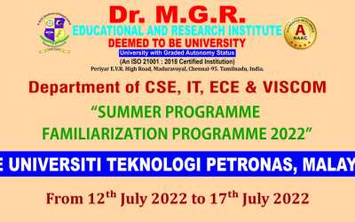 Summer Programme Familiarization Programme 2022 Summer Programme Familiarization Programme 2022