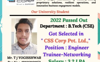Placement Of 2022 Passing Out B.Tech Student At CSS Corp Pvt. Ltd. Placement Of 2022 Passing Out B.Tech Student At CSS Corp Pvt. Ltd.